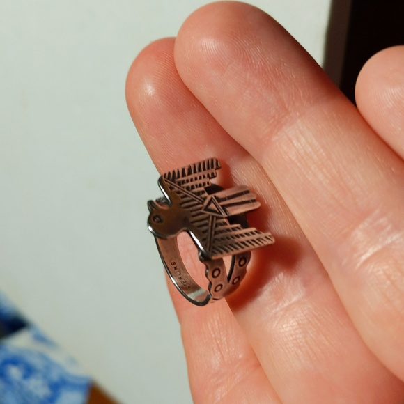 Vintage sterling silver 925 native american thunderbird ring - Picture 5 of 9